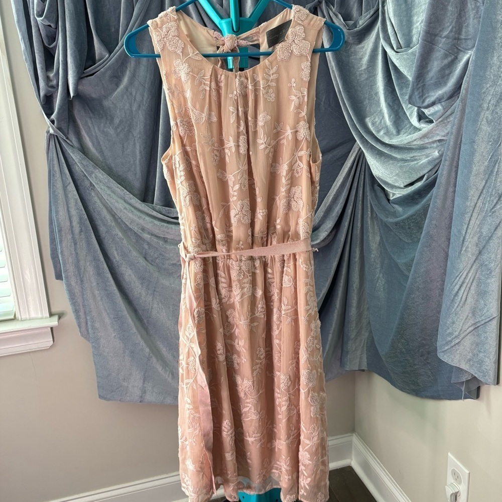 Anthropologie pink lace valentines dress size medium